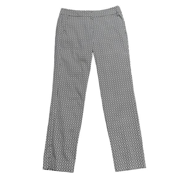 Willi Smith Printed Dress Pant WMN 2 Black White Geometric Print Mid Rise Office - Picture 1 of 9